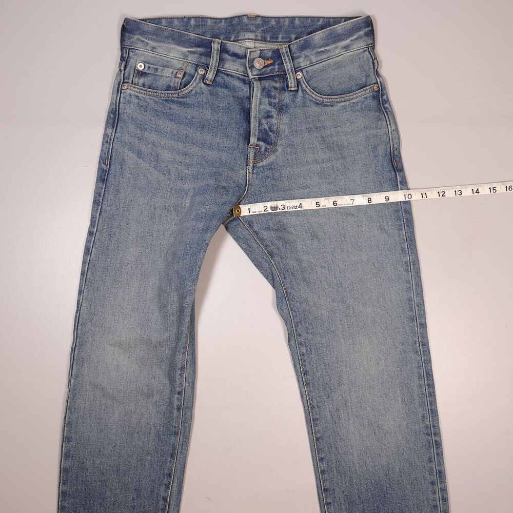 Buck Mason Maverick Slim Jeans Mens 28x34 Double Dipped 14oz Denim Button Fly - Picture 11 of 12